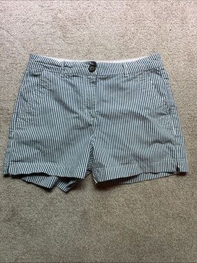Striped Cotton chino Shorts - Blue/White